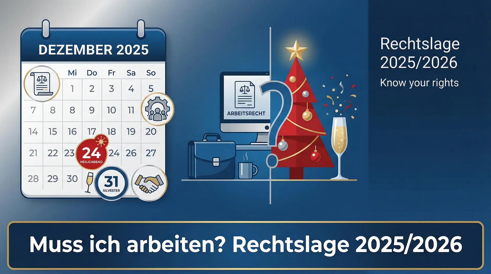 Muss ich Heiligabend und Silvester 2025/2026 arbeiten? Die aktuelle Rechtslage zu Urlaub und Feiertagen